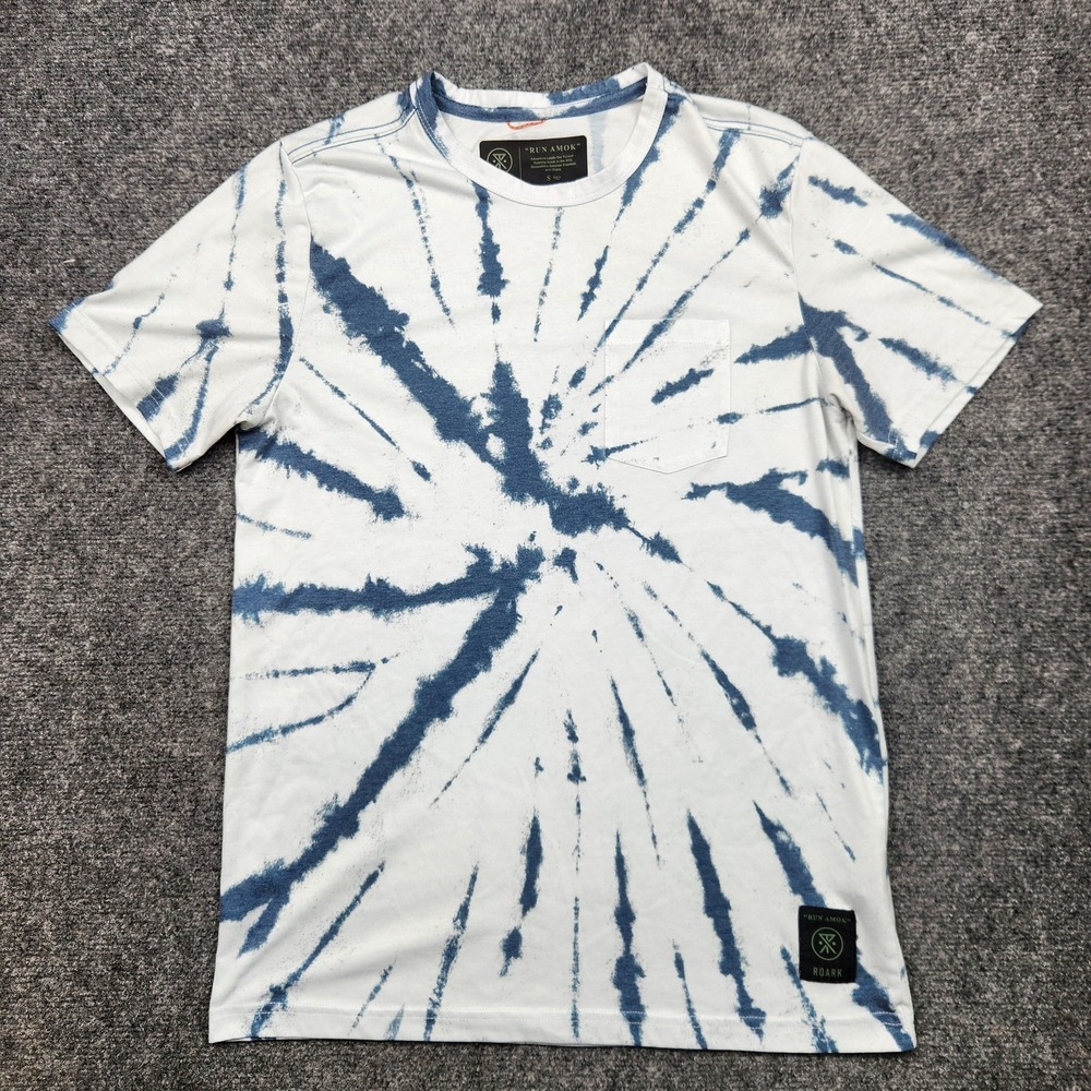 Roark White & Blue Spiral Tie-Dye Pocket Tee
